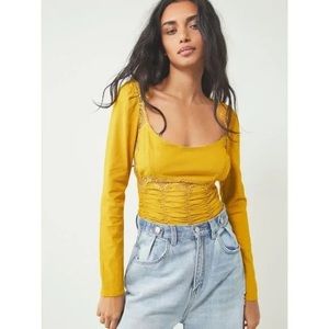 Nwt free people on point lace ruched top